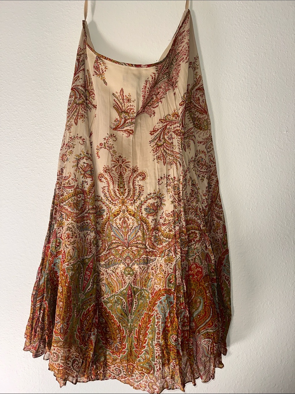Lauren Ralph Lauren Cream Paisley Tiered Maxi Skirt with Rust & Olive Accents - Picture 5 of 5